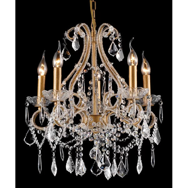 18" H x 18" W x 18" D Gluck 5-Light Candle Style Empire Chandelier