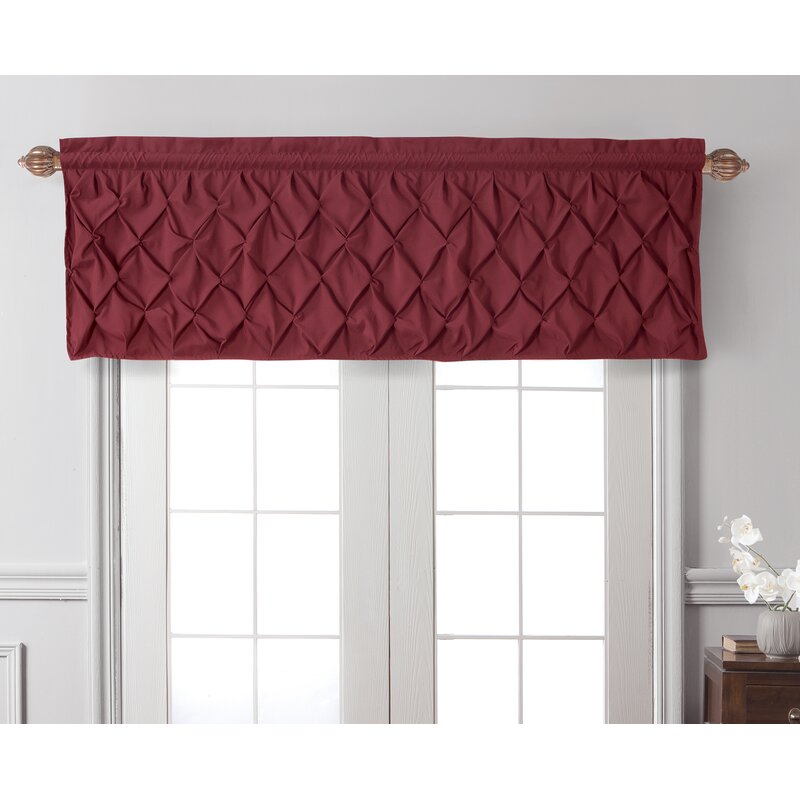 Burgundy Godfred Geometric Tailored 60'' Window Valance B24-DS83