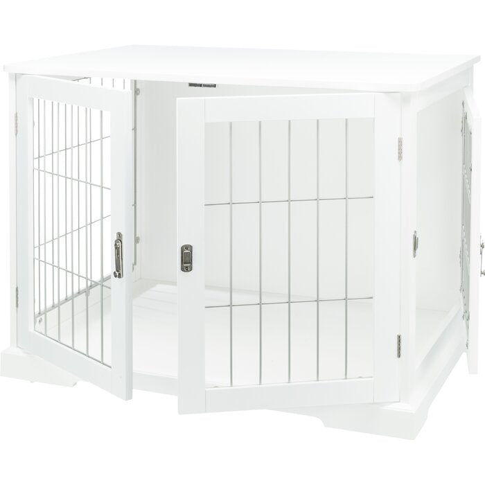 22" H x 21.5" W x 30" D White Goetz Furniture Style Pet Crate