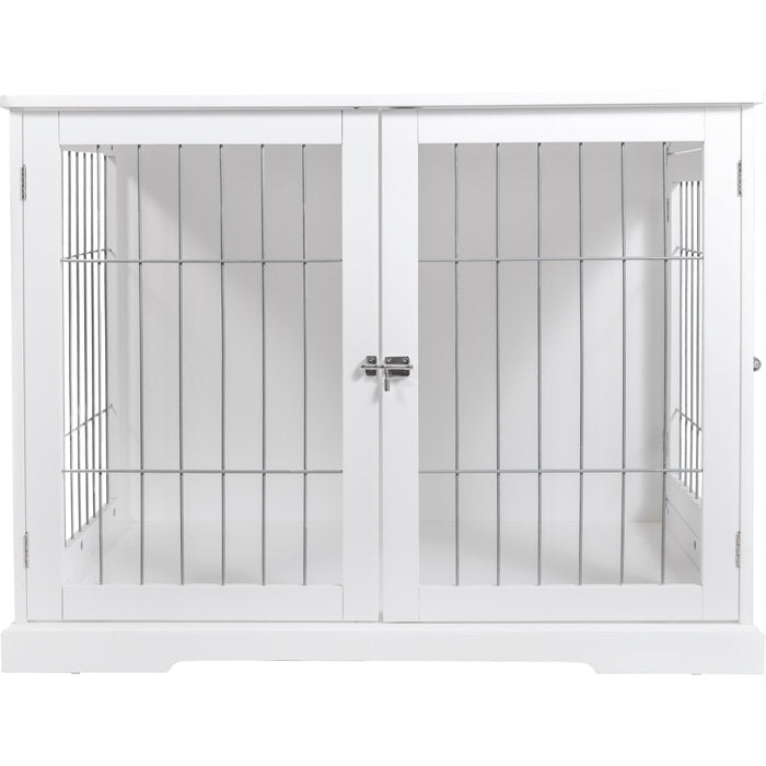 22" H x 21.5" W x 30" D White Goetz Furniture Style Pet Crate