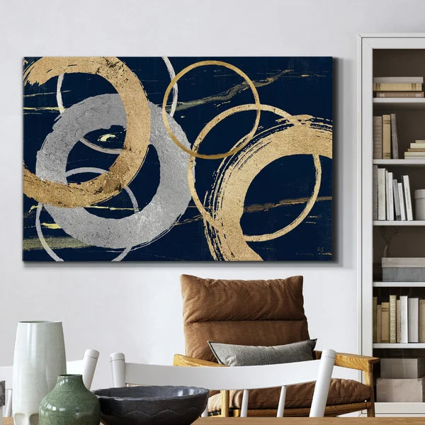 Gold And Silver Atmosphere II - Wrapped Canvas Print 12"x8"x1"