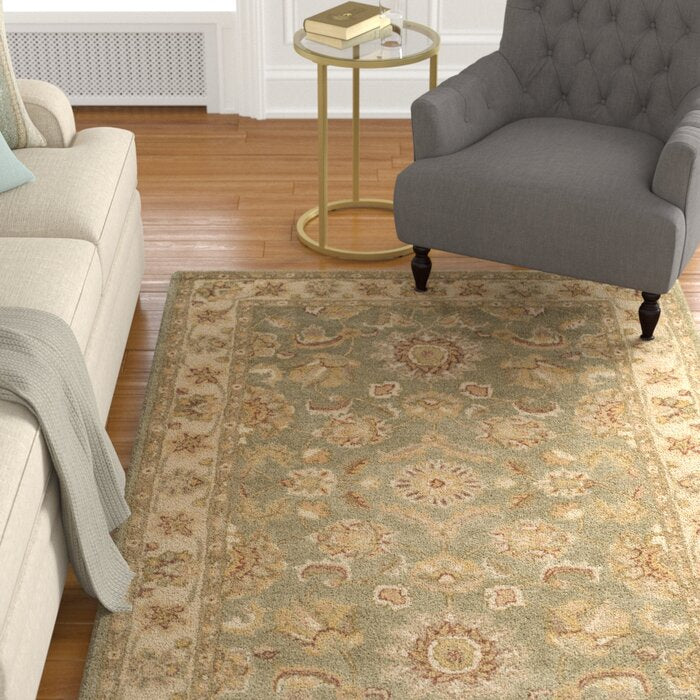2' x 3' Dunbar Hand-Tufted Wool Moss Green/Gold Area Rug LX4321