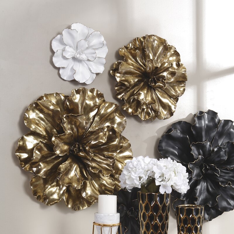 White/Gold Flower Wall Décor 2290
