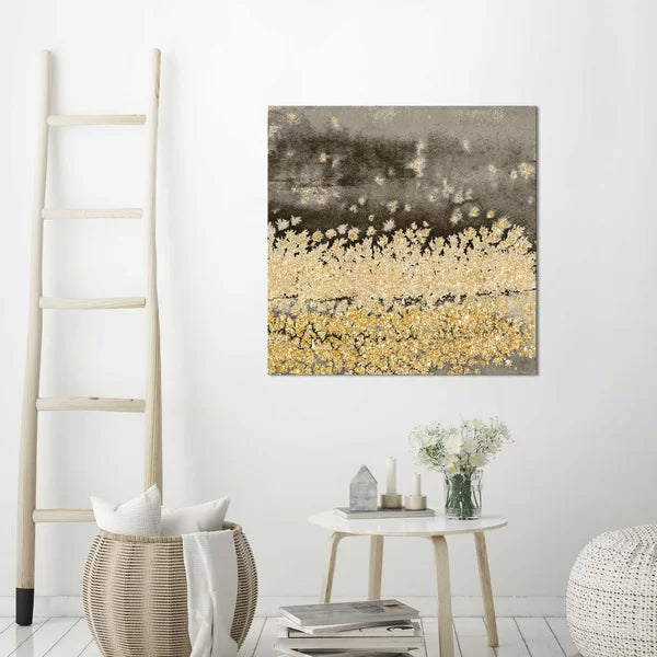 24" H x 24" W x 1" D Gold Winds Square II by Lanie Loreth - Wrapped Canvas Print