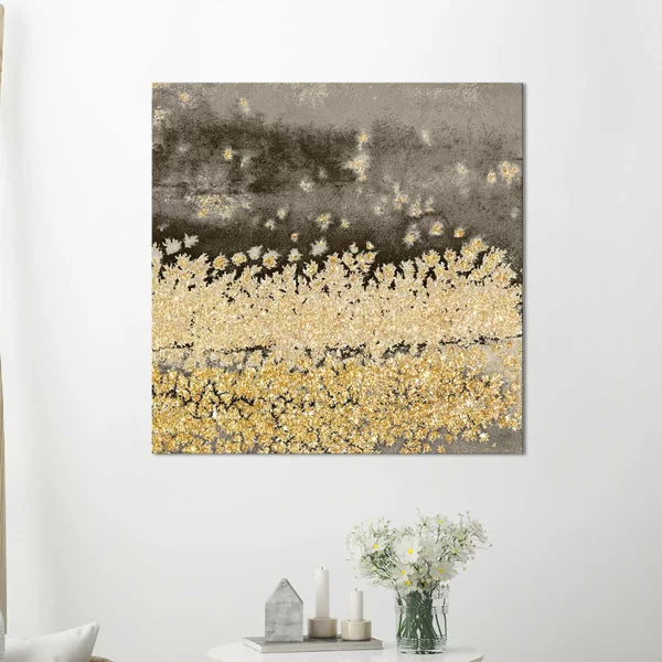 24" H x 24" W x 1" D Gold Winds Square II by Lanie Loreth - Wrapped Canvas Print