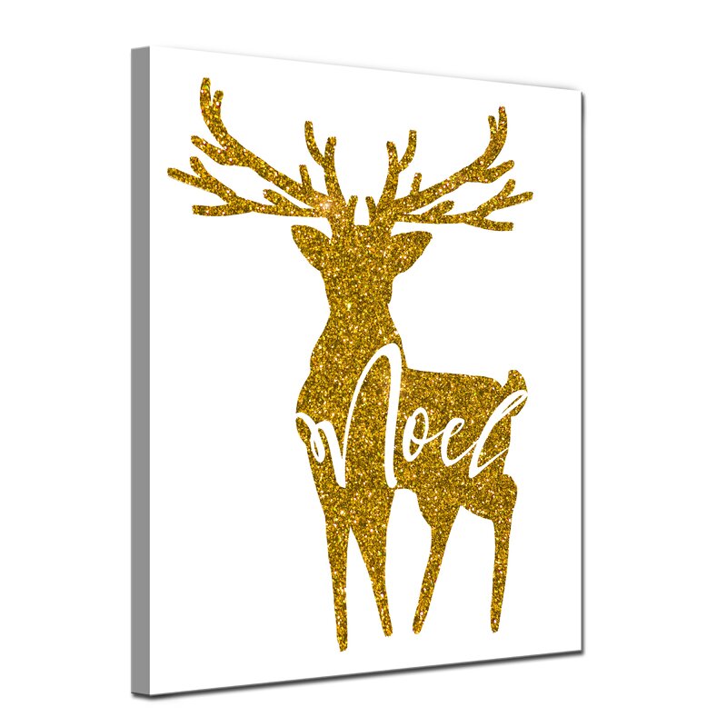 20" H x 16" W x 1.5" D Golden Noel - Graphic Art on Canvas SHB514