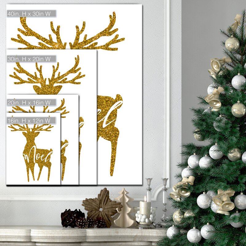 20" H x 16" W x 1.5" D Golden Noel - Graphic Art on Canvas SHB514