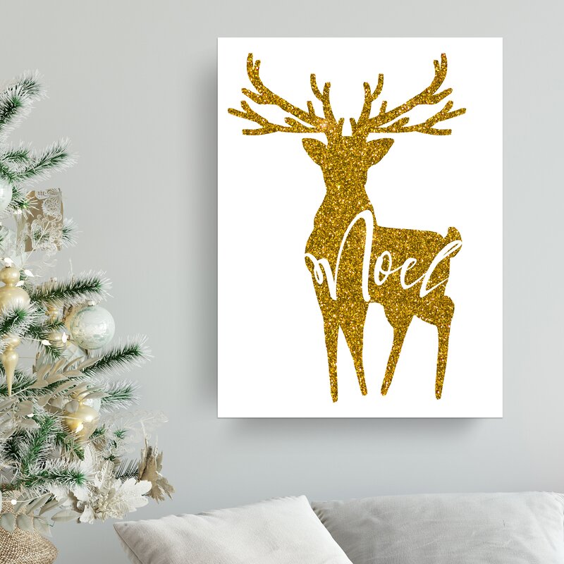 20" H x 16" W x 1.5" D Golden Noel - Graphic Art on Canvas SHB514
