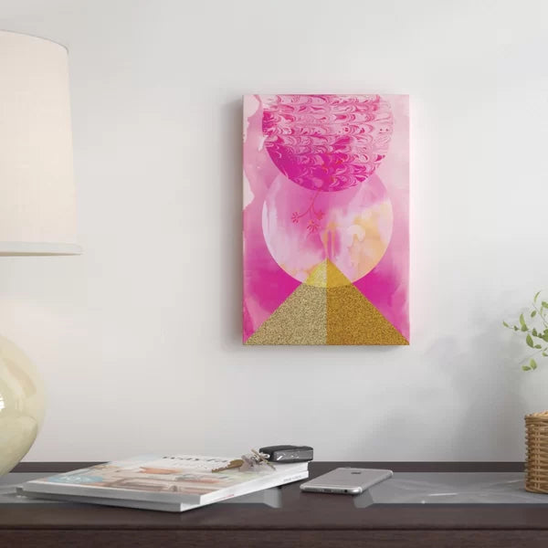 12" H x 18" W x 0.75" D Golden Pink by Sweet William - Unframed Print