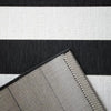 Gonsalez Striped Indoor / Outdoor Area Rug in Black/Off-White rectangle 8'x10'
