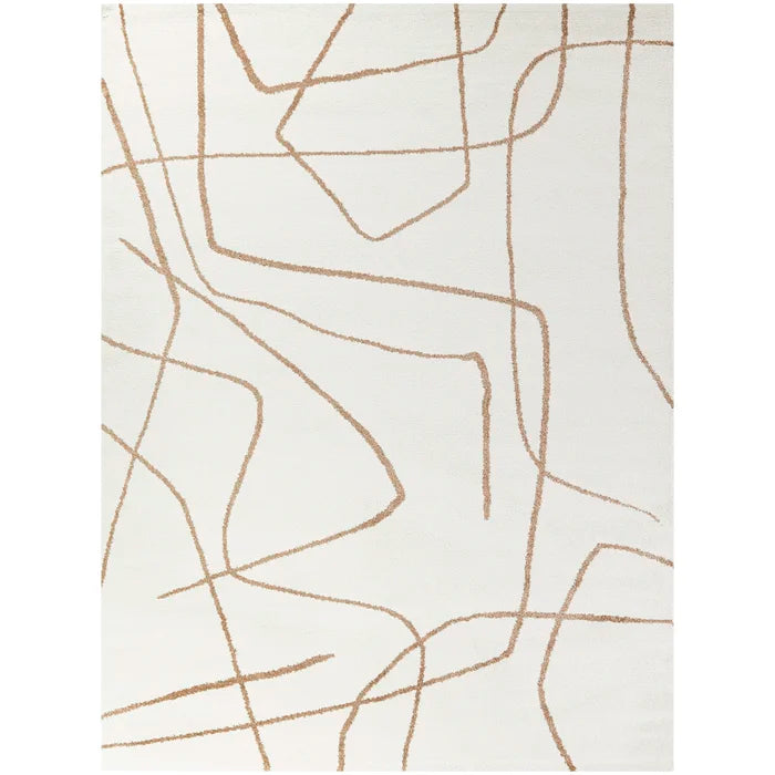 Goodrow Abstract Area Rug in Rust/Cream Rectangle – Salvage & Co Indy