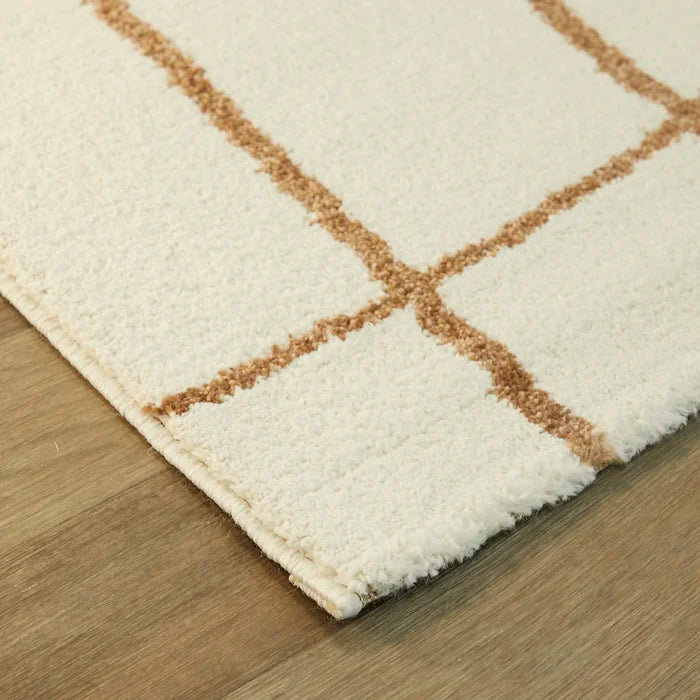 Goodrow Abstract Area Rug in Rust/Cream Rectangle – Salvage & Co Indy