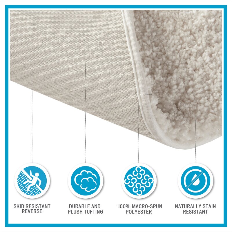 17" W x 24" L Wheat Grande Rectangular Bath Rug B100-VS308