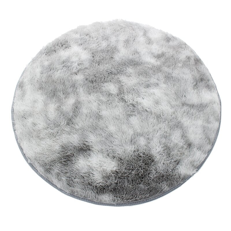 Round Anjelique Abstract Shag Silver/Gray Area Rug s rug245