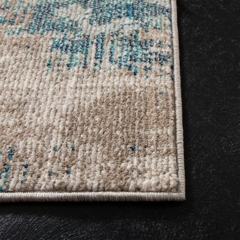 Abderus Abstract Blue/Gray Area Rug KRUG041
