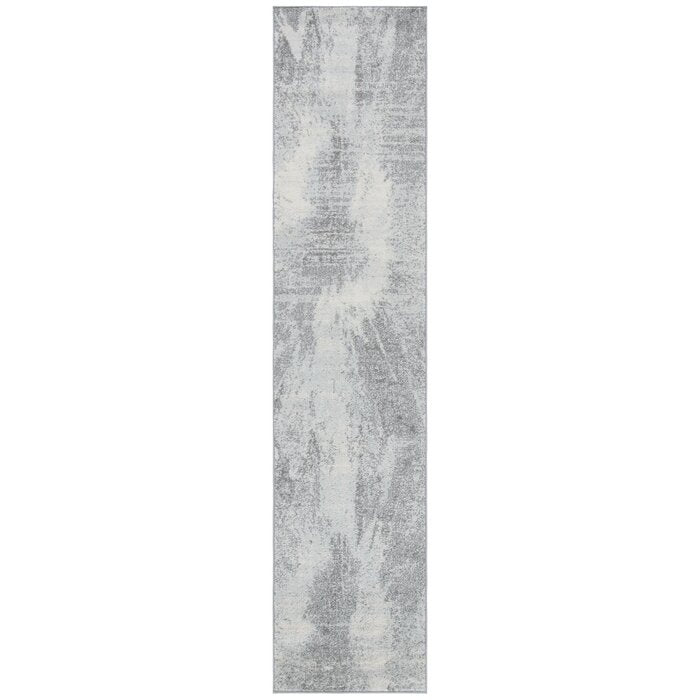 2' x 9' Escoto Power Loom Ivory/Gray RUNNER Rug LX5656