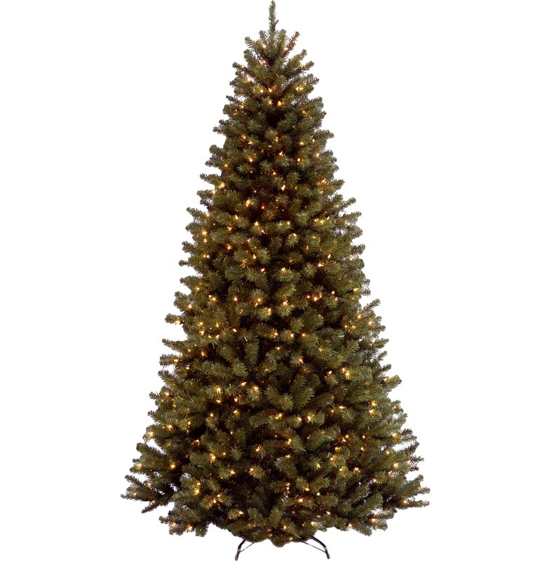 9' H Green Artificial Spruce Christmas Tree with Lights