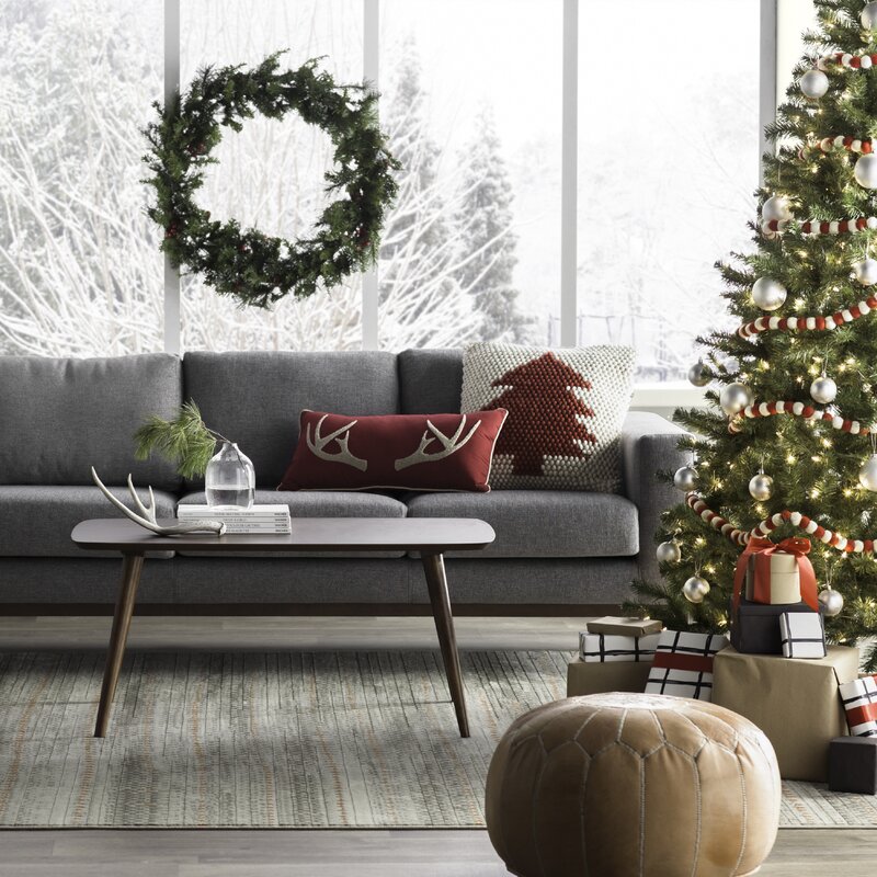 9' H Green Artificial Spruce Christmas Tree with Lights