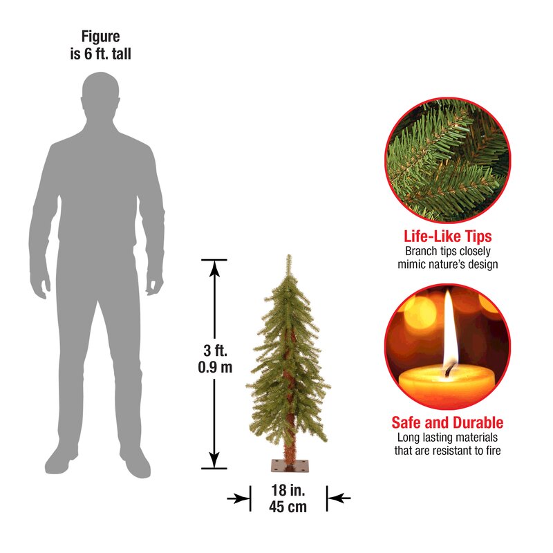 3' Green Cedar Artificial Christmas Tree