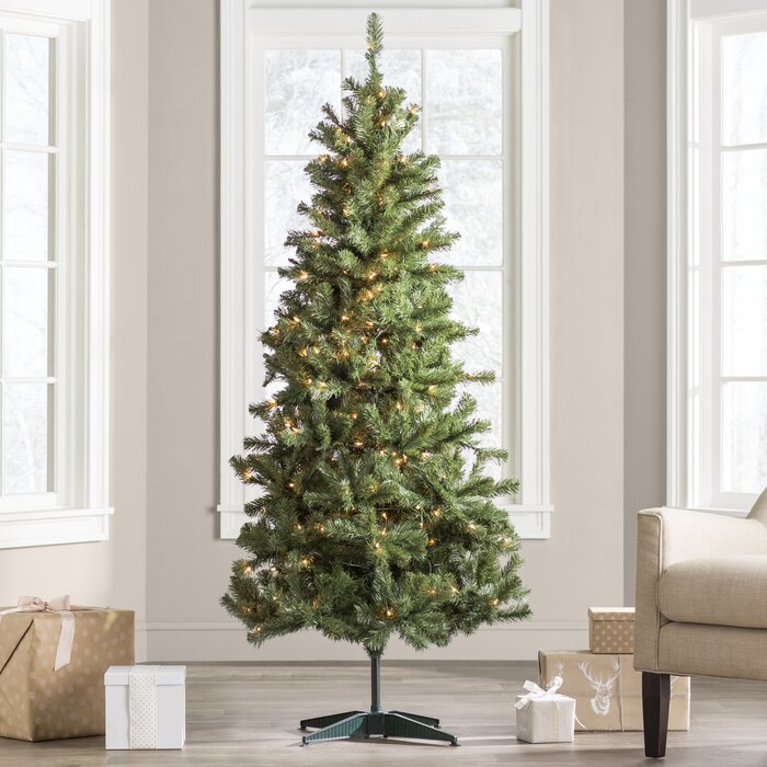 6' H Green Fir Artificial Christmas Tree with Clear Lights LX5522