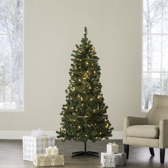 6' H Green Fir Artificial Christmas Tree with Clear Lights LX5522