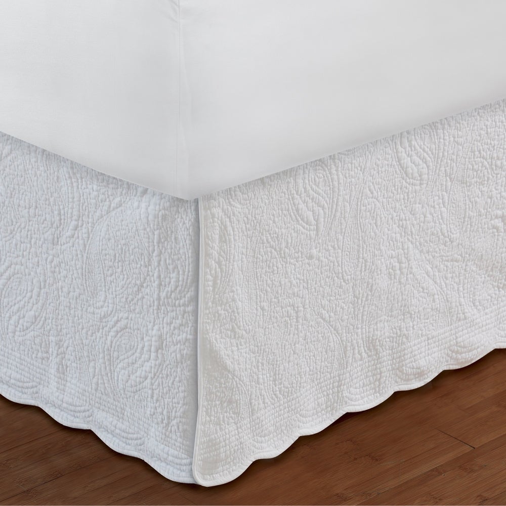 Greenland Home Fashions Paisley Quilted 18-inch Drop Bedskirt, B105-DS251