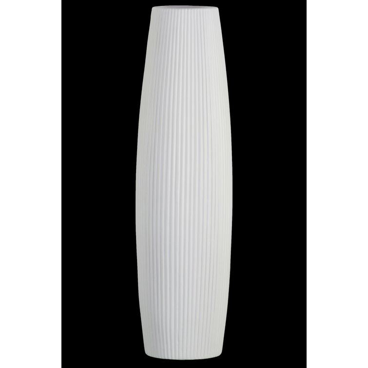 23" H x 6.5" W x 6.5" D White Greiner Ceramic Floor Vase