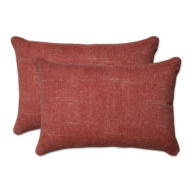 11.5” x 18.5” Red Grier Outdoor Rectangular Pillow Cover & Insert (Set of 2)