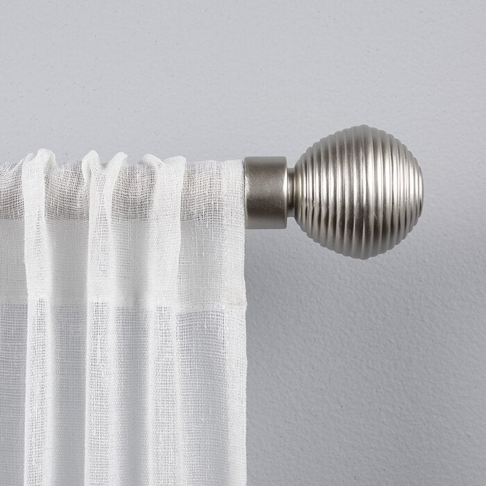 36" - 72" Silver Grijalva Adjustable 1" Single Curtain Rod
