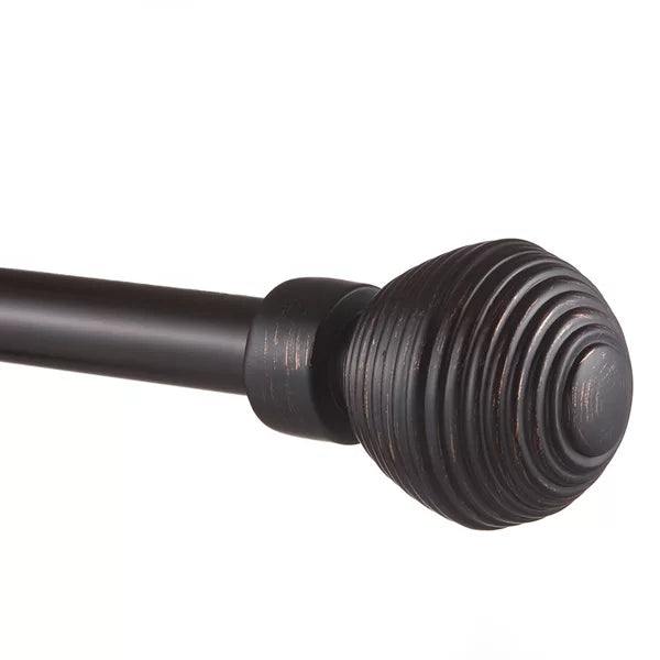 66" - 120" Black Grijalva Adjustable 1" Single Curtain Rod