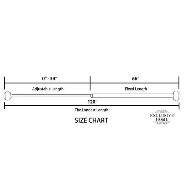 66" - 120" Black Grijalva Adjustable 1" Single Curtain Rod