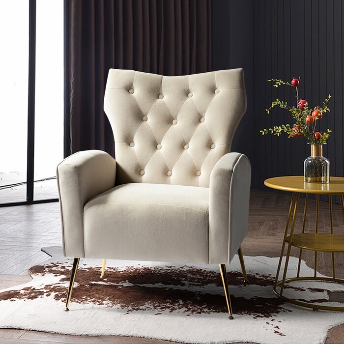 37'' H x 28'' W x 32.5'' D Groombridge Upholstered Wingback Chair