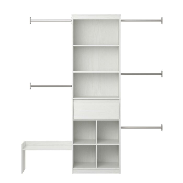 Grow with Me 68.69" W - 95.44" W Closet System, White #HA275