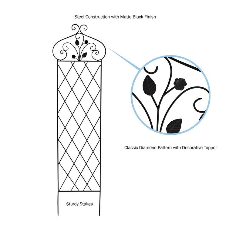 Black Growing Up Gardening 63'' H x 18'' W Lattice Panel Trellis