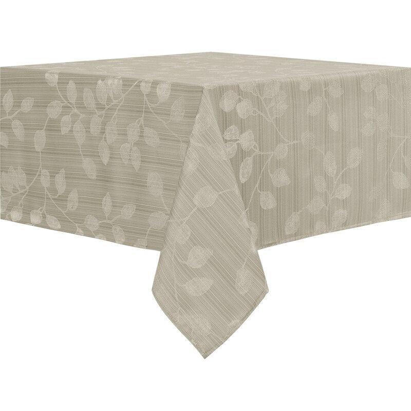84" x 60" Taupe Guarniero Floral Tablecloth SC891