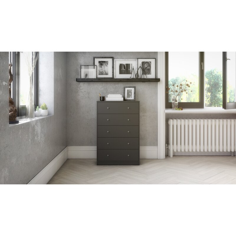 (As Is) Gray Guilford 5 Drawer 28.5'' W Chest