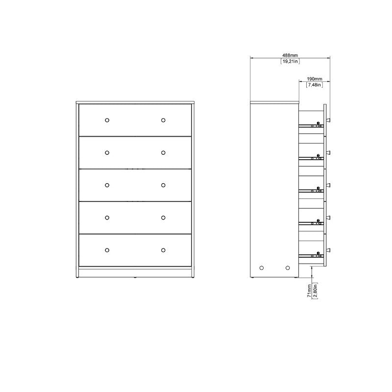 (As Is) Gray Guilford 5 Drawer 28.5'' W Chest