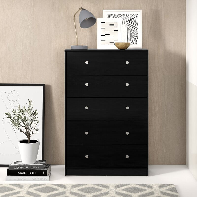 Black Guilford 5 Drawer Chest K8753