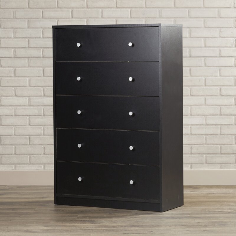 Black Guilford 5 Drawer Chest K8753
