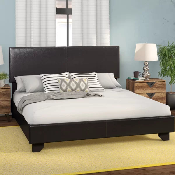 Black Gullion Upholstered Low Profile Standard Bed QUEEN