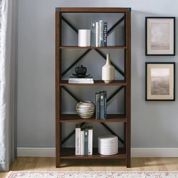 Dark Walnut Gwen 64'' H x 30'' W Bookcase