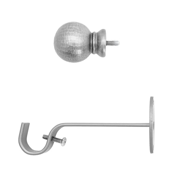 86"-120" W Pewter Gwyn 0.75" Single Curtain Rod