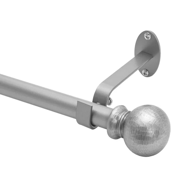 86"-120" W Pewter Gwyn 0.75" Single Curtain Rod