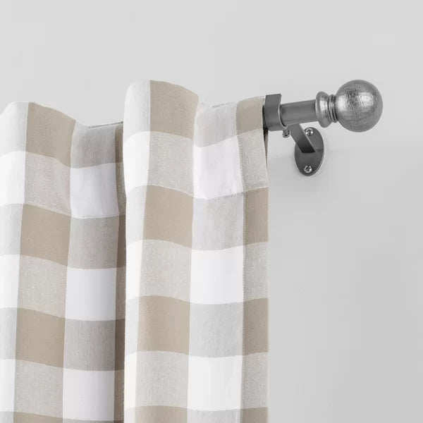 86"-120" W Pewter Gwyn 0.75" Single Curtain Rod