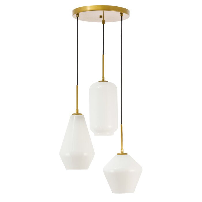 Brass Gwyneth 3 - Light Cluster Geometric Pendant