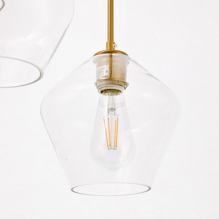 Brass Gwyneth 3 - Light Cluster Geometric Pendant
