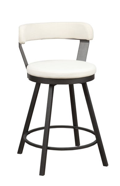 Home Elegance  White PU Swivel Counter Height Chairs (Set of 2) EJ732