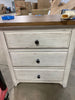 Ayden 30'' Tall 3 - Drawer Solid Wood Nightstand in Antique White/Chestnut