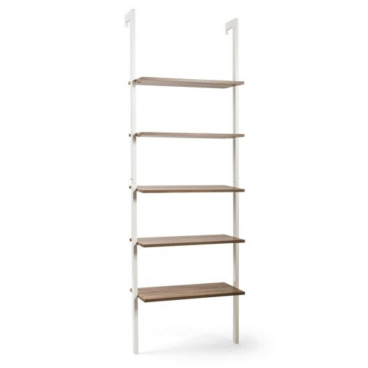 5-Tier Metal Frame Ladder Shelf -White - Color: White KB2459-A1-B3-P2