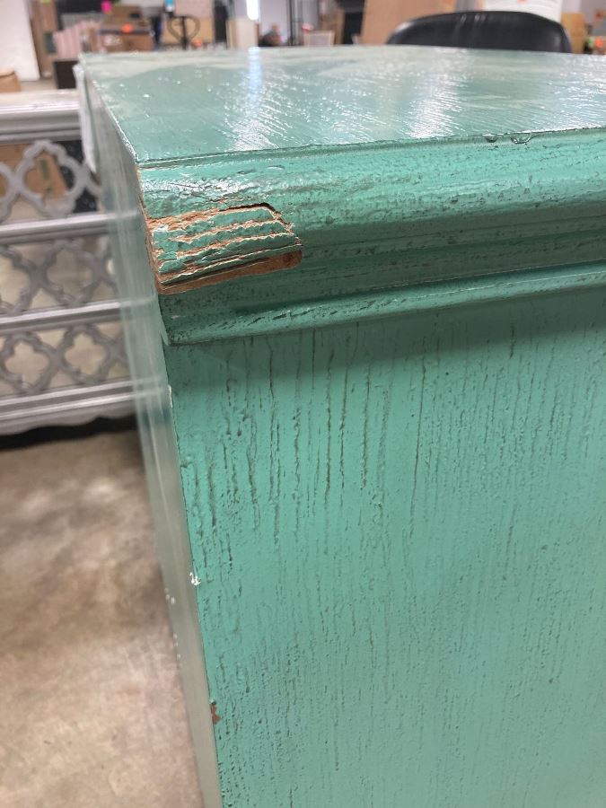 36" Two Door Cabinet, in Bayberry Blue Rub AS-IS OP030